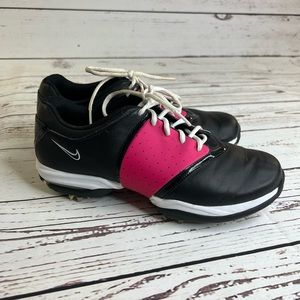 Nike Air Women size 9 Golf Shoes Saddle Oxfords Black White Pink 549576 Spike